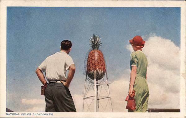 Pineapple Water Tower at Honolulu Hawaii Postcard