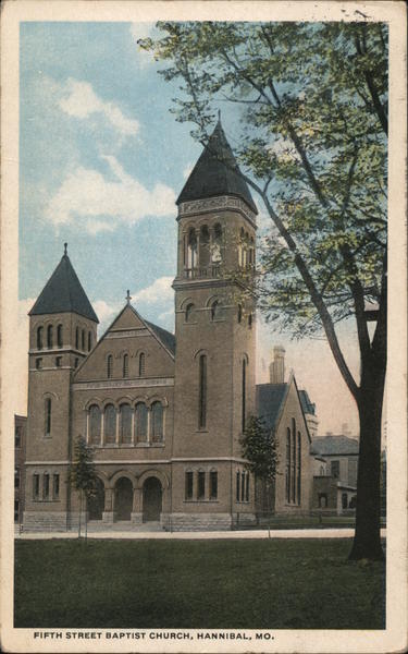 Fifth Street Baptist Church Hannibal, MO Postcard