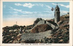 Frank A. Miller Testimonial Bridge and Peace Tower on Mt. Rubidoux Postcard