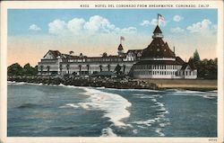 Hotel Del Coronado From Breakwater Postcard