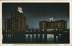 Edgewater Beach Hotel at Night Postcard