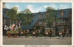 Chicago Union Stock Yards "4-H Hitch" Illinois Postcard Postcard Postcard