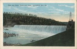 Dam and Falls, Taneycomo Lake Postcard