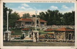 Pavilion and Bath House at Fassnight Park Postcard