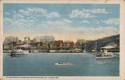 River Front Showing Eads Bridge St. Louis, MO Postcard Postcard Postcard