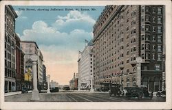 12th Street Showing Jefferson Hotel, Lookin South From St. Charles Street St. Louis, MO Postcard Postcard Postcard