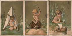 Lot of 3: Baby Playing with Turtle, Toys Trade Card