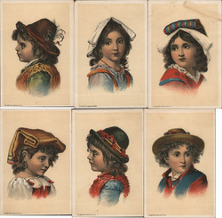 Lot of 6 Trade Cards: Children, Ethnic Costumes Trade Card Trade Card Trade Card