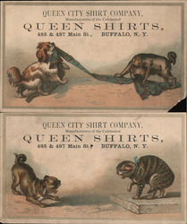 Set of 2: Queen City Shirt Company Dogs, Cats Buffalo, NY Trade Cards Trade Card Trade Card Trade Card