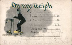 On My Weigh: RR Arrival Card Postcard