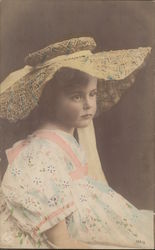 Child in Large Floppy Hat Postcard