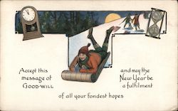 Accept This Message of Good-Will And May The New Year Be A Fulfilment Of All Your Fondest Hopes Postcard