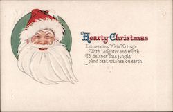 Hearty Christmas I'm Sending Kris Kringle With Laughter And Mirth To Deliver This Jingle And Best Wishes On Earth Postcard