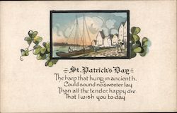 St. Patrick's Day The Harp That Hung In Ancienth, Could Sound No Sweeter Lay, Than All The Tender, Happy Dre Postcard