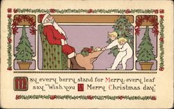 May Every Berry Stand For Merry Every Leaf Say, "Wish You A Merry Christmas Day." Postcard