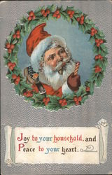 Joy To Your Household and Peace To Your Heart Santa Claus Postcard Postcard Postcard