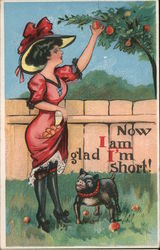 Now I am glad I'm short! Dogs Postcard Postcard Postcard