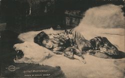 Evelyn Nesbit Little Butterfly Napping On Bearskin Rug in Robe Actresses Postcard Postcard Postcard