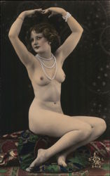 Nude Woman Wearing Pearls Risque & Nude Postcard Postcard Postcard