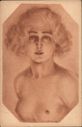 Nude Woman From Chest Up Risque & Nude Postcard Postcard Postcard