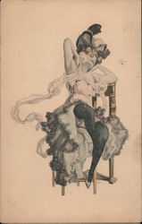 Woman in Can Can Costume Risque & Nude Postcard Postcard Postcard