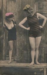 Two Women in Bathing Costumes Postcard