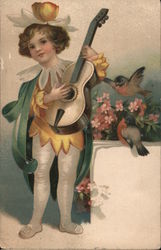 Child Playing Guitar Postcard