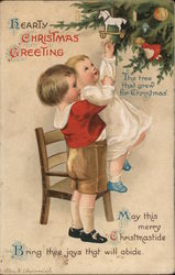 Hearty Christmas Greeting, The Tree That Grew For Christmas Postcard