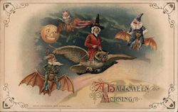 A Hallowe'en Morning Halloween Postcard Postcard Postcard