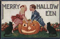 Merry Hallowe'en Halloween Postcard Postcard Postcard