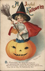 A Joyful Hallowe'en On Hallowe'en The Thing You Must Do, Is Pretend That Nothing Can Frighten You Halloween Ellen Clapsaddle Pos Postcard