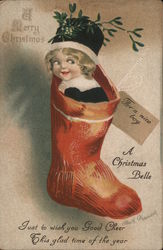 A Merry Christmas For A Nice Boy A Christmas Belle Just To Wish You Good Cheer This Glad Time Of The Year Children Ellen Clapsad Postcard