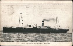 Allan Line Royal Mail Steamer "Sicilian" Steamers Postcard Postcard Postcard