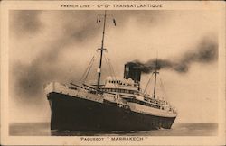 French Line C. G. Transatlantique Paquebot "Marrakeck" Postcard