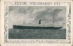 Clyde Steamship Co. S.S. Lenape Postcard