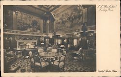 S.S. Manhattan Smoking Room Postcard