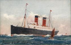 Cunard R.M.S. Lucania Steamers Postcard Postcard Postcard