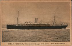 R.M.S.P. "Orduna," Triple-Screw (15,499 Tons Gross). New York Service Steamers Postcard Postcard Postcard