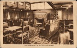 The Smoking Room SS. New Northland Postcard