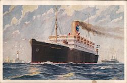 Svenska Amerika-Linien Goteborg-Direkt-New York S/S "Drottingholm" The Propellrar Turbinmaskliner Postcard