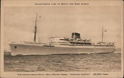 Union-Castle Line to South and East Africa, The Union-Castle Royal Mail Motor Vessel "Athlone Castle" 25,550 Tons Postcard