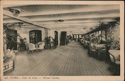 Winter Garden, Class de Luxe - On Board the S.S. Roma Postcard