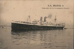 S.S. Medie II Paquebot de la Compagnie Paquet Postcard