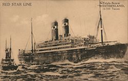 Red Star Line: Triple Screw "Westernland" Postcard Postcard Postcard