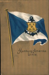 Hamburg-Amerika Linie Flag Steamers Postcard Postcard Postcard