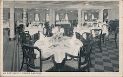 S.S. Republic Dining Saloon The Newest Addition To The United States Lines Fleet Interiors Postcard Postcard Postcard