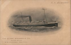 S.S. Arapahoe, The Clyde Steamship Co., General Offices, 19 State Street, New York Postcard