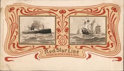 Red Star Line Antwerpen-New York Vaderland 1900 Santa Maria 1492 Postcard