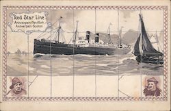 Red Star Line Drawing Postcard