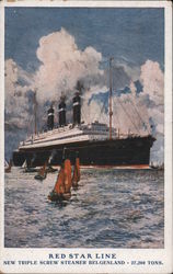 Red Star Line New Triple Screw Steamer Belgenland 27,200 Tons. Postcard